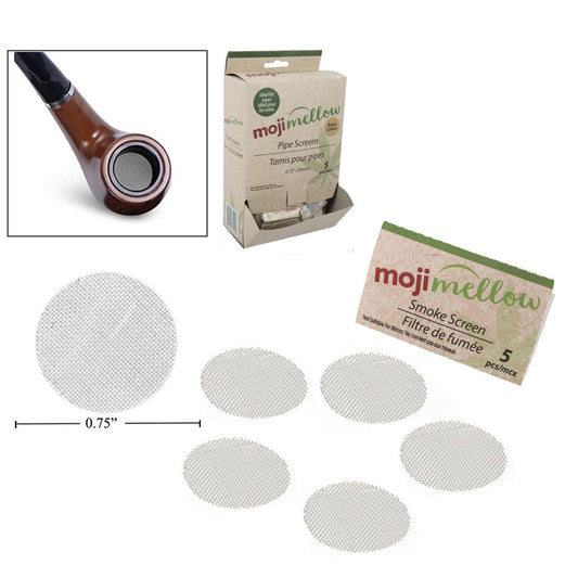 Replacement Screen 5 pc 0.75" Silver for smoke devices 100/box Moji Mellow