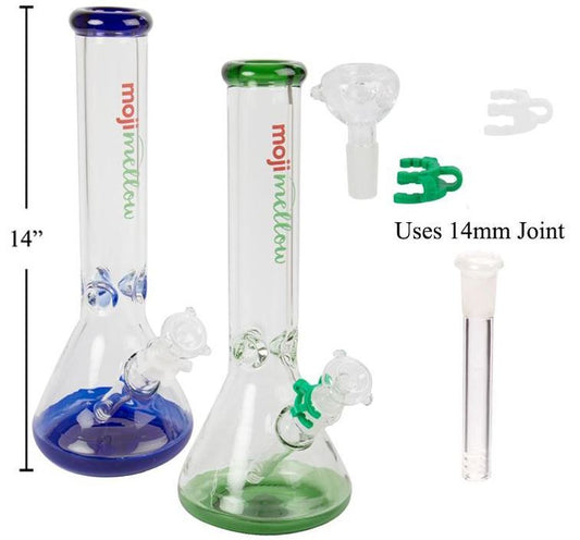 Water Pipe 14" Beaker Style 14mm Joint Moji Mellow