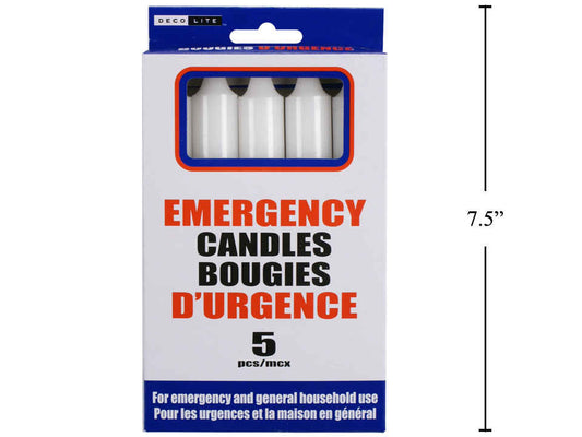 Emergency Candle Set colour box  6.5 inch 5 pc