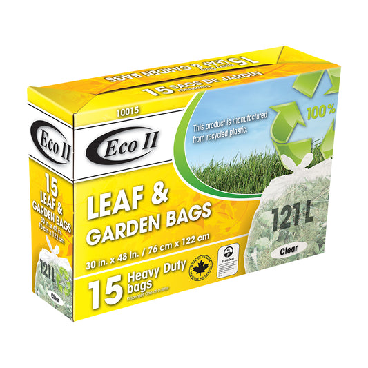 Sacs poubelles transparents, paquet de 15, 30x48 pouces