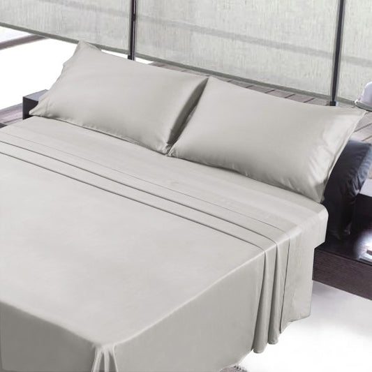 Cotton Queen Sheet Set Grey Bleach Master