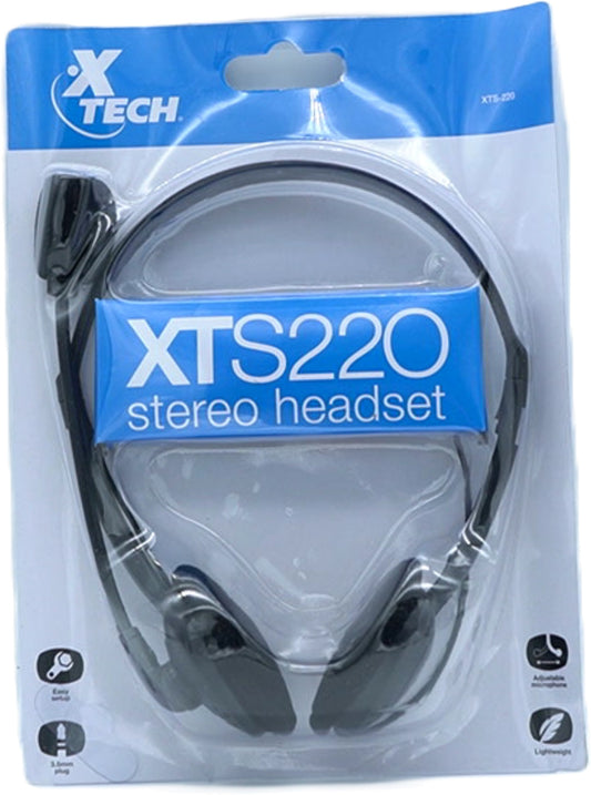 Stereo Headset w/Boom Mic 3.5mm Black Xtech
