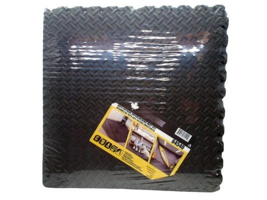 Anti Fatigue Interlocking Mats 24"x24" 4pk. Black 10mm Thickness Prograde