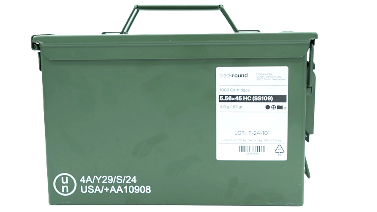 Ammo Can Holds 1000 Cartridges 5.56x45 HC Green Steel Blackround