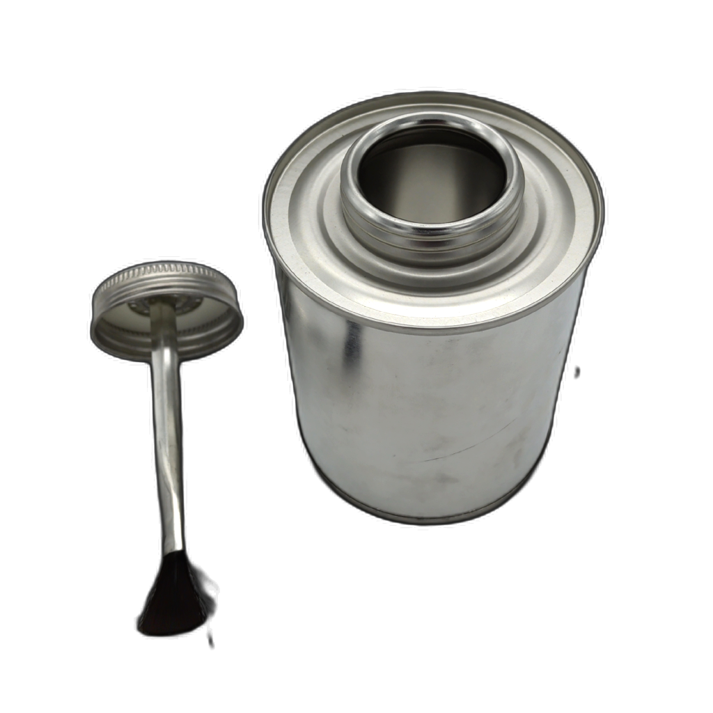 Silver Container W/ Brush Lid