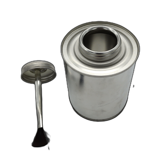 Silver Container W/ Brush Lid