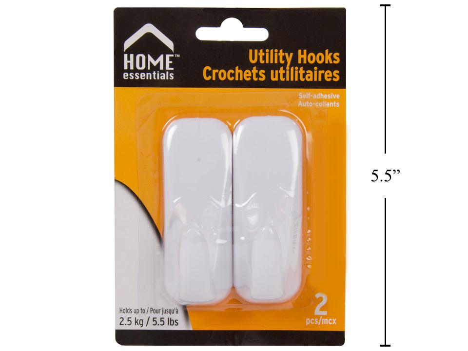 Self-adhesive Utility Hook 2pk Home Essentials