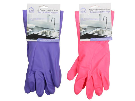 HOUSEHOLD GLOVES ALL PURPOSE HEADER CARD, 2/Colours BLK & PINK Home Essentials