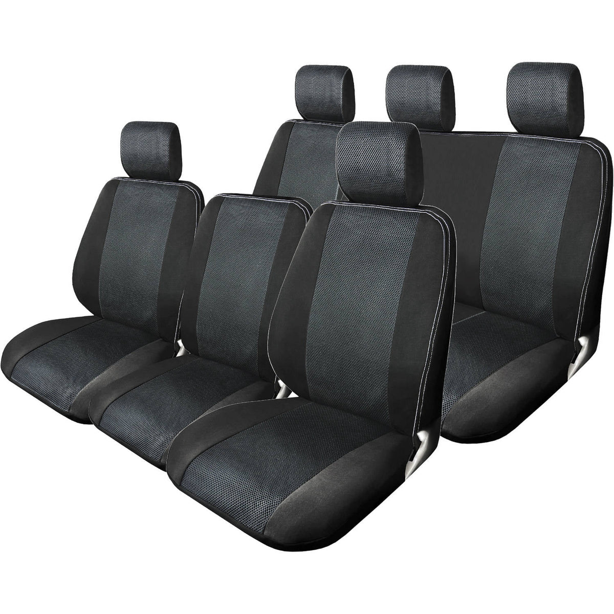 Deluxe Truck Seat Covers Kit Black Mesh Masque - Additional View