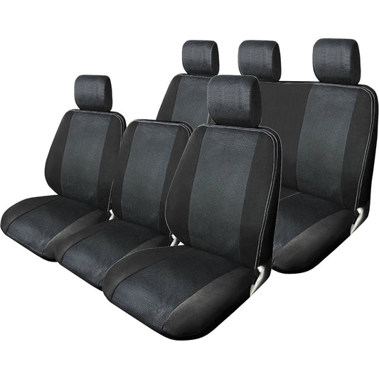 Deluxe Truck Seat Covers Kit Black Mesh Masque - Additional View