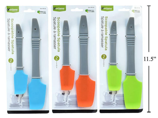 Silicone Spatula 2-Pc. 3 Colours Luciano