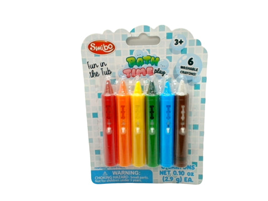 Bath Crayons 6pk. Assorted Colours Bath Time Play Smibo