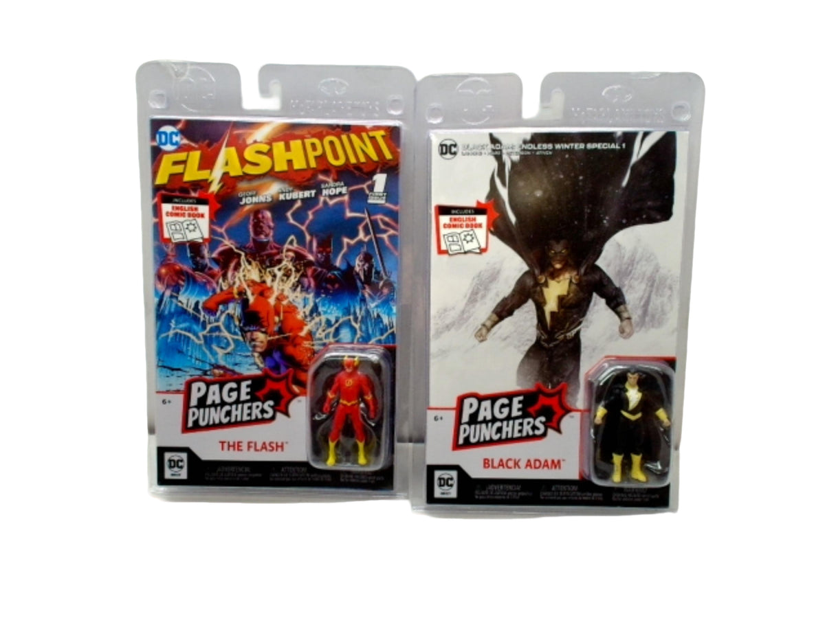 Comic Book w/3" Figure The Flash Or Black Adam
