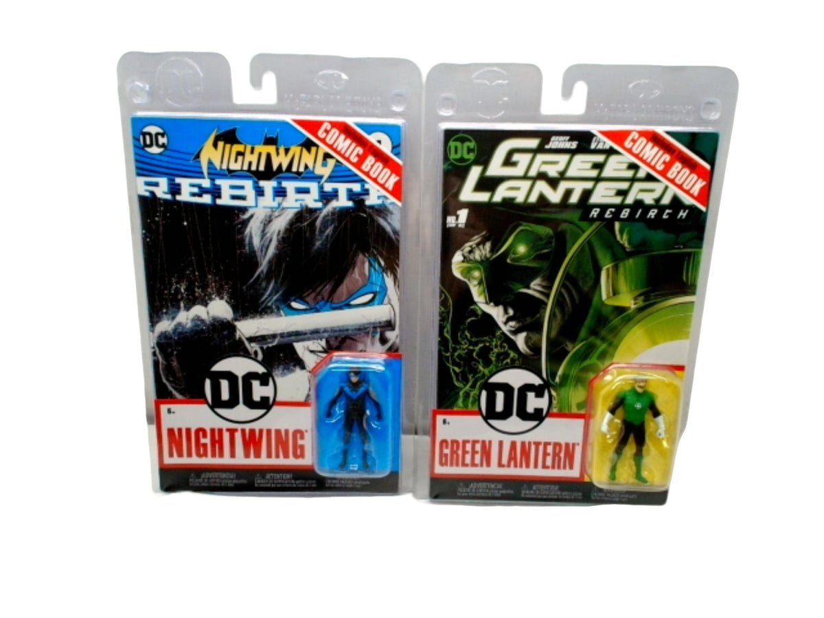 Comic Book w/3" Figure Nightwing Or Green Lantern
