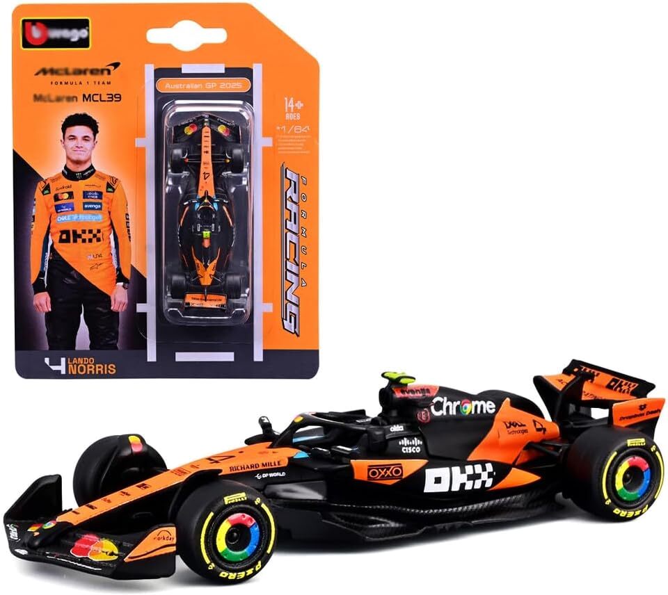 Die Cast Car Formula 1 Team McLaren MCL39 Oscar Piastri Size 1:64 Burago