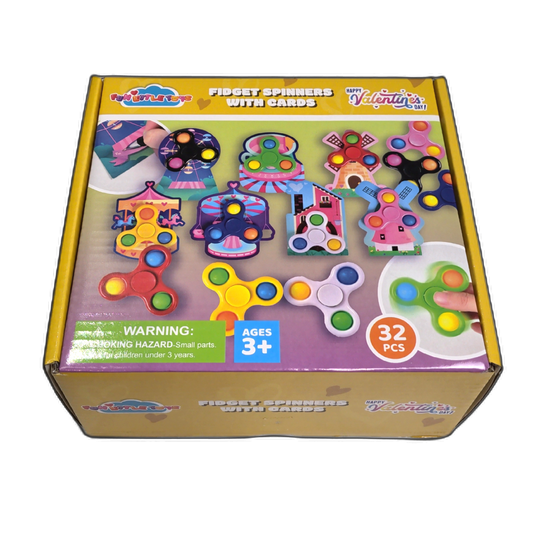 Fidget Spinner w/Card 32pk. Happy Valentines Day
