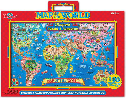 Map Of The World Magnetic Puzzle & Playboard 100pc.