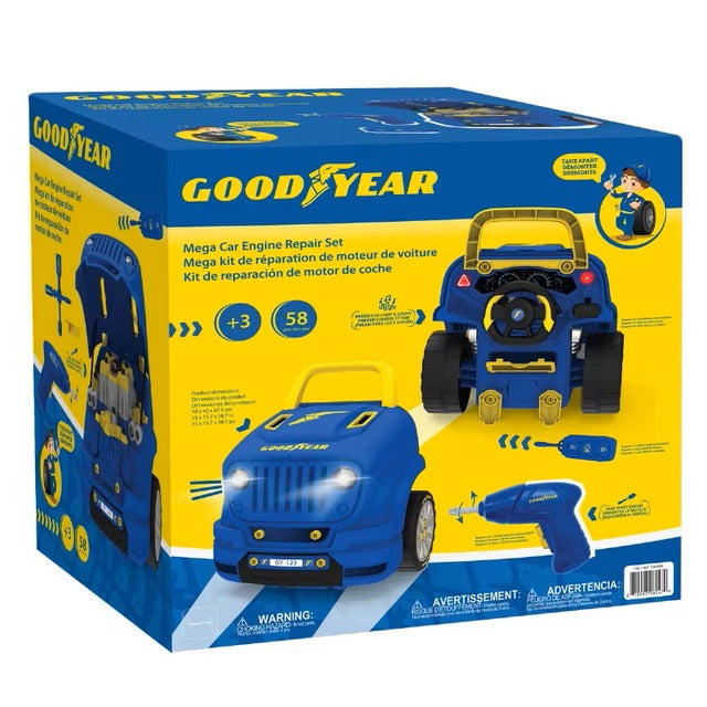 Mega Car Engine Repair Set Toy 61pcs. W/light & Sound Good Year