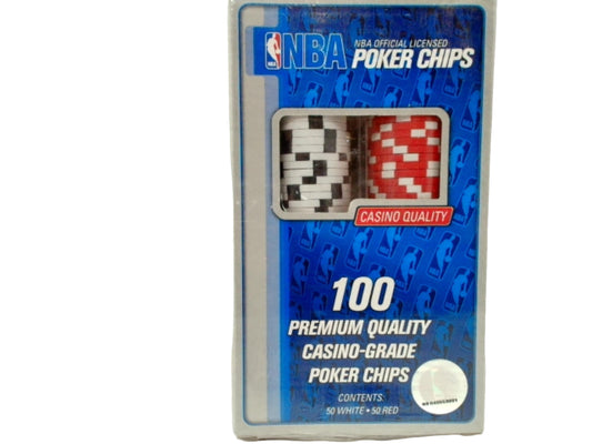 Poker Chips NBA Licensed 100pk. 50 White 50 Red Casino Quality
