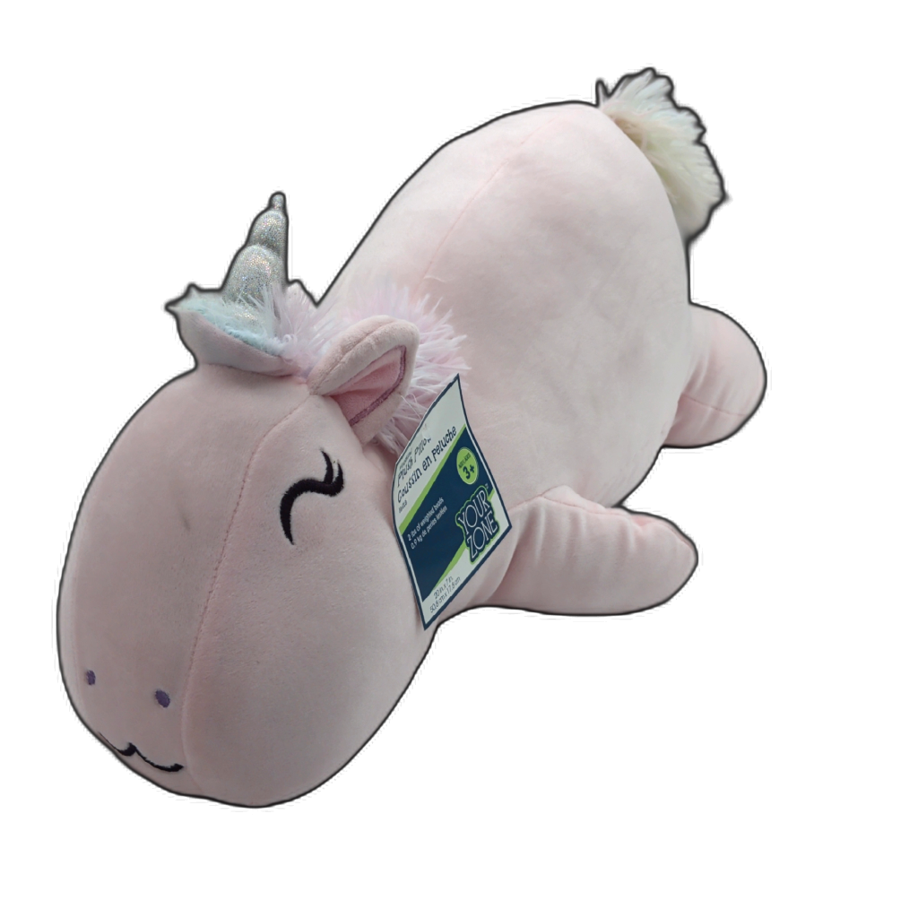 Weighted Plush Pillow Pink Unicorn 20" X 7" 2lbs. Your Zone
