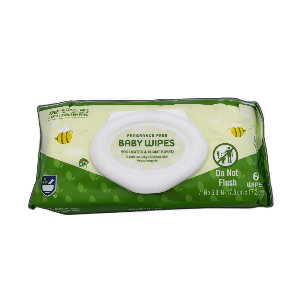 Baby Wipes Fragrance Free 64pk. Holistic Health Products