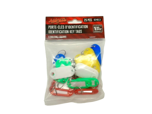 Identification Key Tags 25pk. Assorted Colours Add Tools