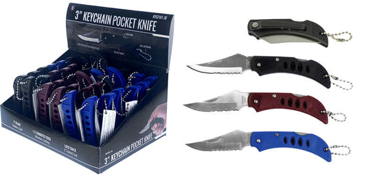 Pocket Knife Keychain 5-1/4" Ass't Colours