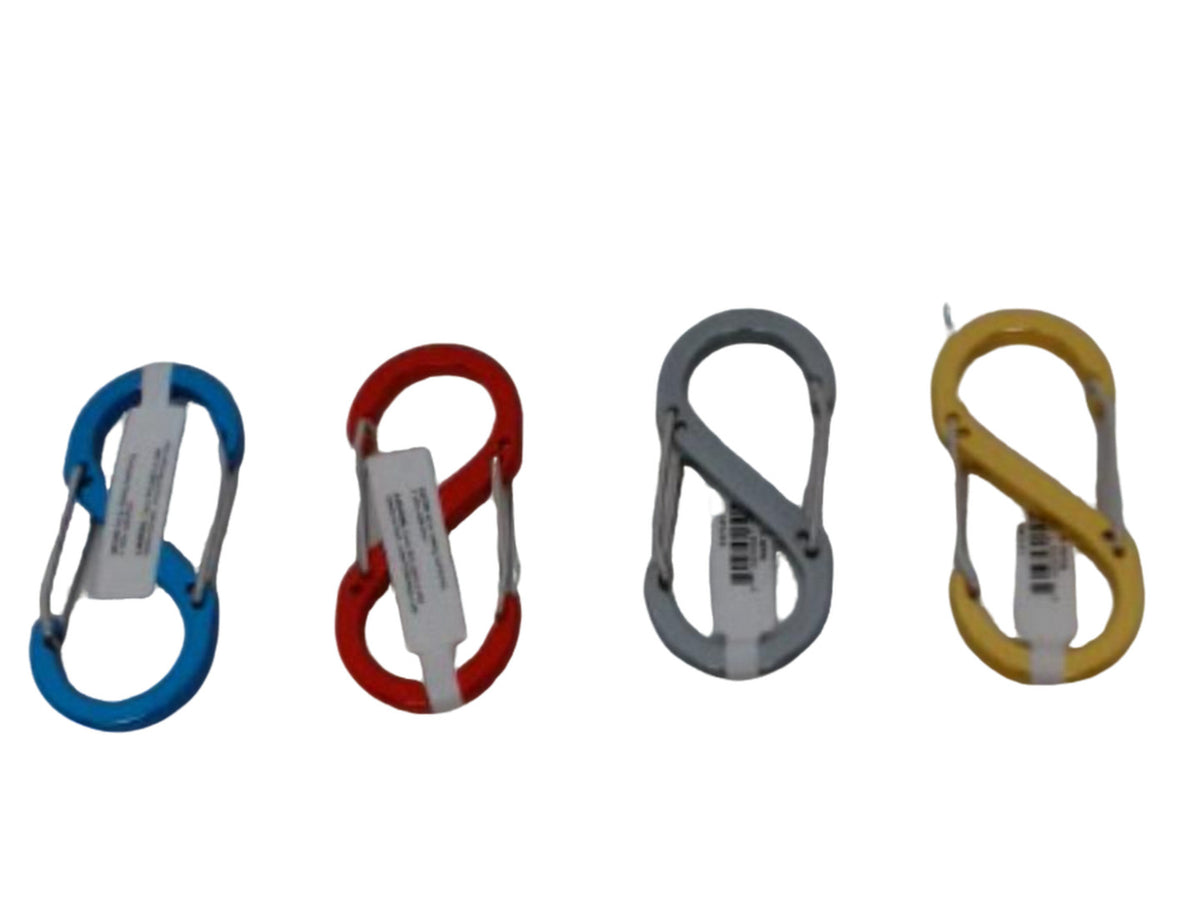 S Carabiner 4" x 1" Dual Clip Aluminum Ass't Colours