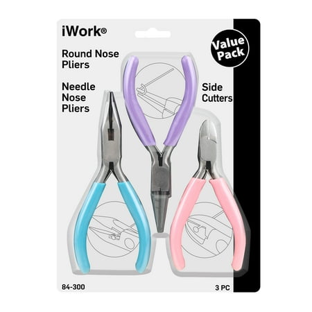 3pc. Pliers Set 4.5" Round Nose, Needle Nose & Side Cutters Iwork