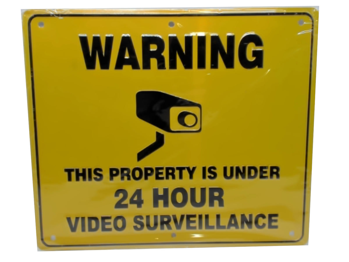 Aluminum Sign 9" x 10" Warning Video Surv. (display)