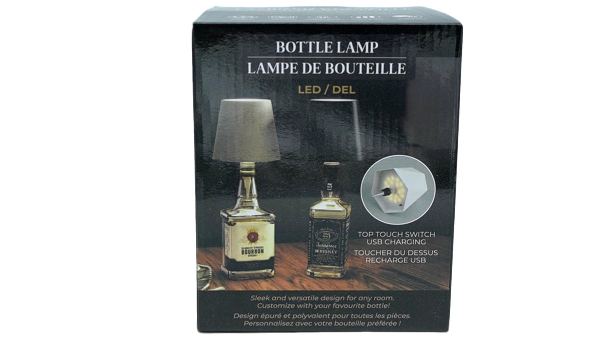 Lampe bouteille LED rechargeable USB style blanc 3 (TÊTE DE GONDOLA)(PRÉSENTOIR)