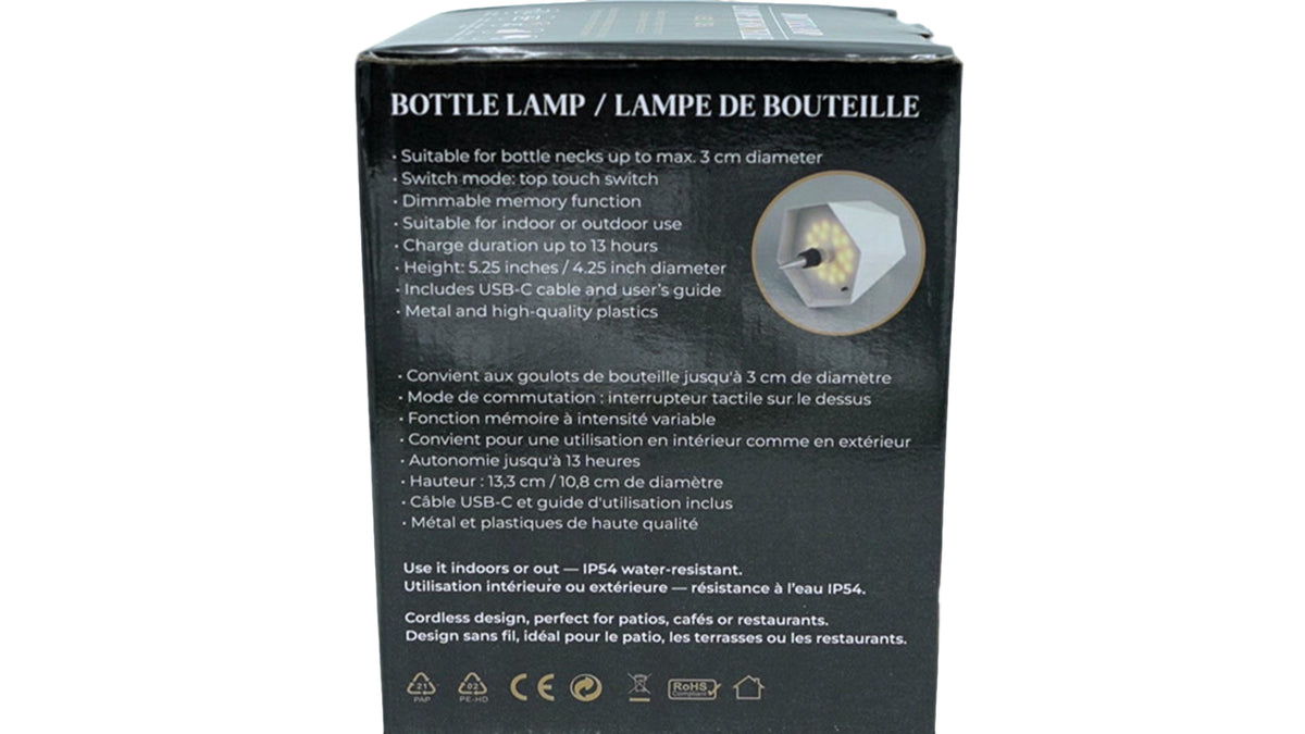 Bottle Lamp LED USB Charging Black Style 3 (ENDCAP)(DISPLAY) - Additional View