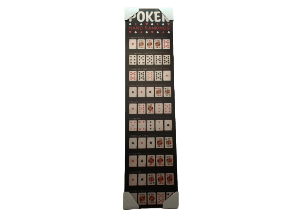 Wooden Poker Sign 32" x 8" Hand Rankings