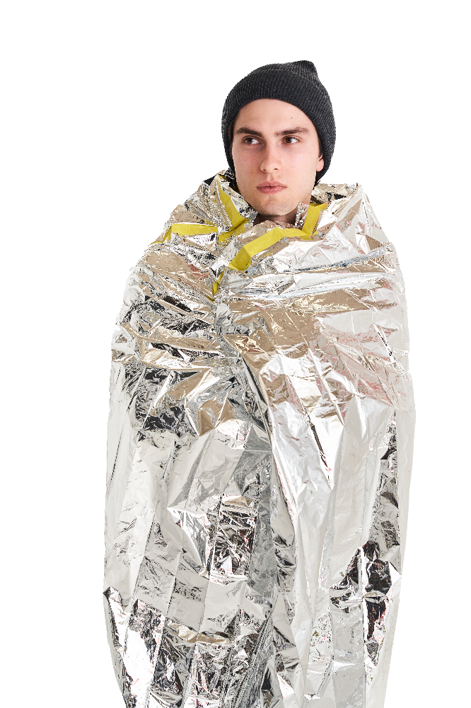 Emergency Bag 84" x 36" Aluminized film W/yellow tape