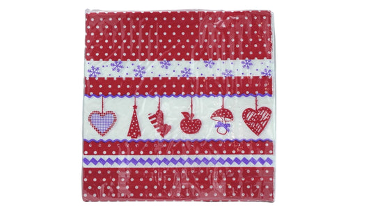 Christmas Serviettes Red Polka Dot Ornaments