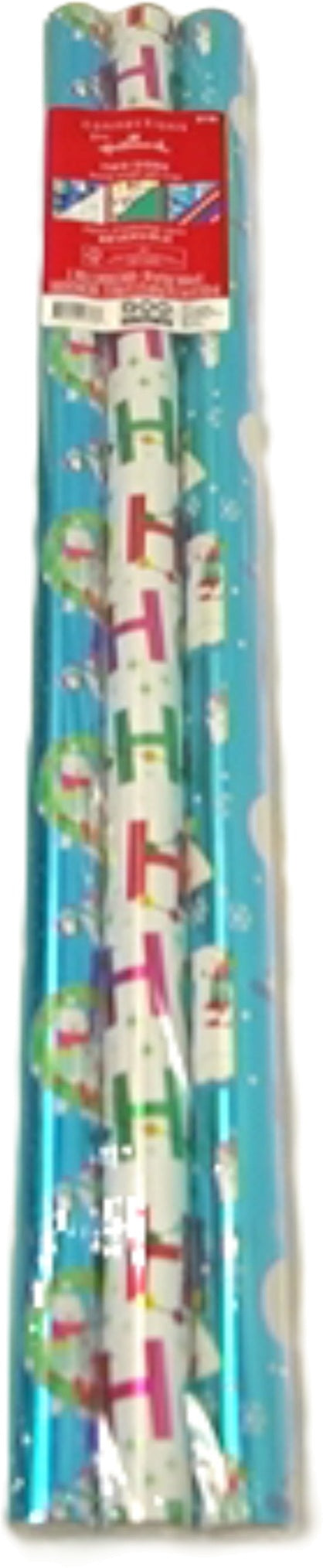Two Sided Christmas Gift Wrap 3 Rolls 2.5' x 2.22yd Hallmark