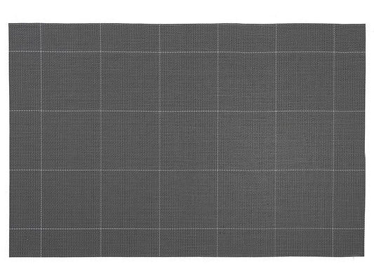 Woven Pvc Placemat Set Of 4 Square Block Black 17.7" X 11.8" X 0.1