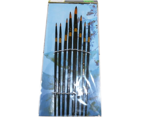 Artist Brush Round Set Set Oriental Art Inspired 8 pc.