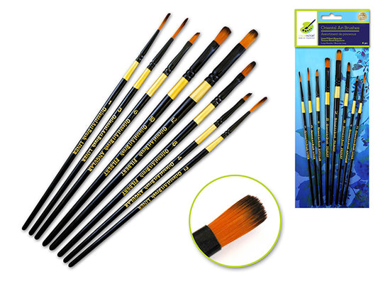 Artist Brush Set: Oriental Art Inspired x8 Wood... ..