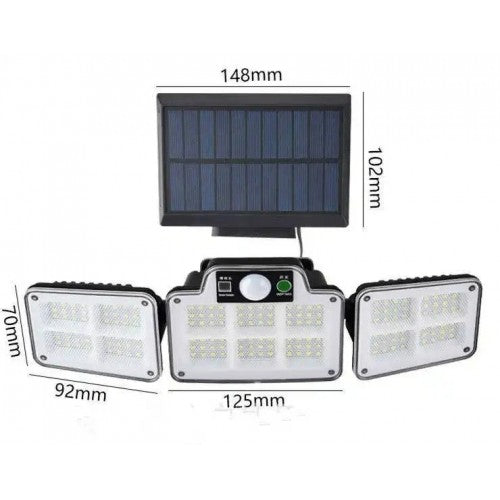 Solar 228 LED Light PIR Motion Sensor Multiple Head With Remote (Model: 1788) - Additional View