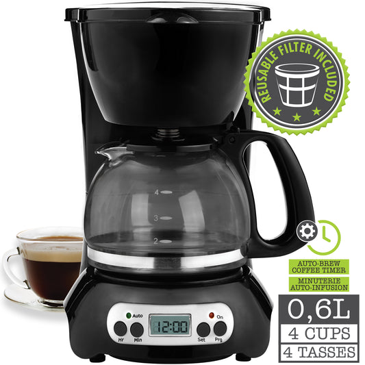 Coffee Maker 4 cups w/reuseable filter