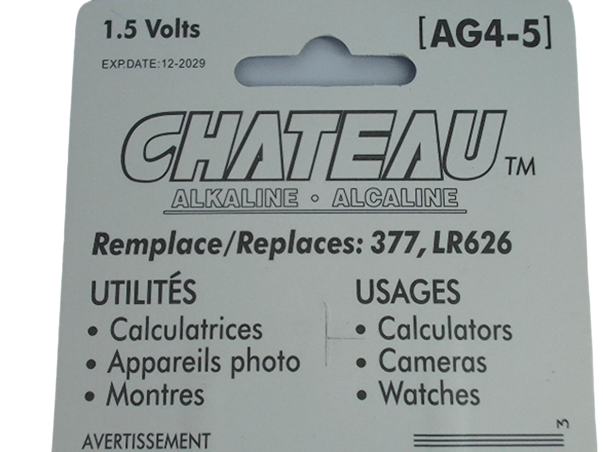 button cell 5/pk Ag4-5 Replaces 377 - Additional View