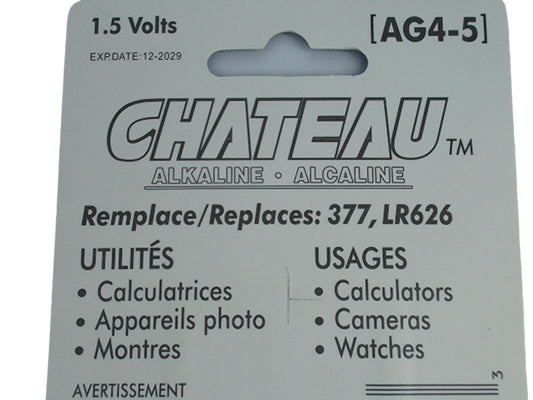 button cell 5/pk Ag4-5 Replaces 377 - Additional View