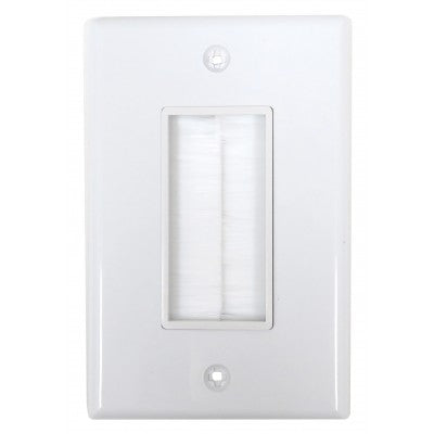 Brush Wall Plate White Single Gang cETL