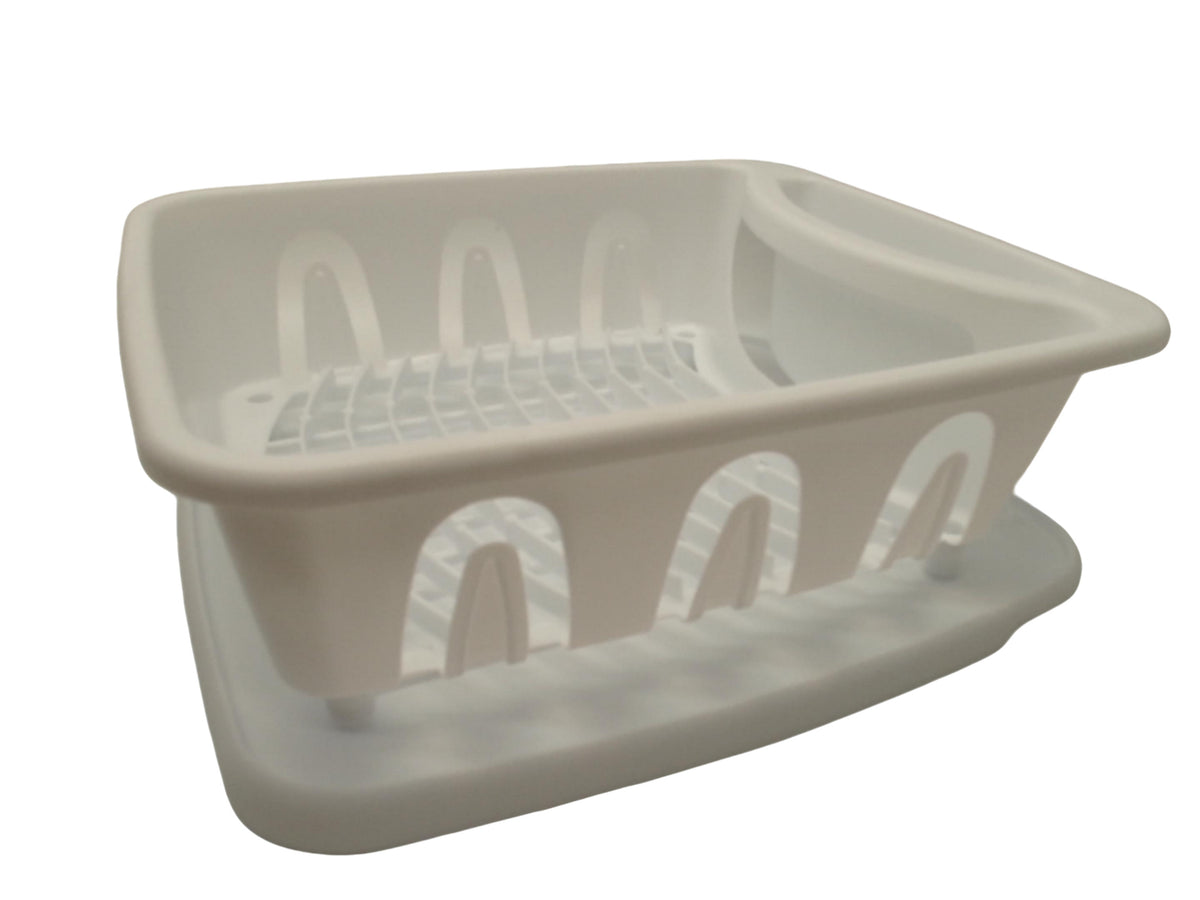dish drainer Plastic with board - white 14x12.2x5.1 inches