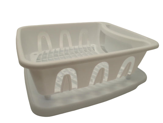 dish drainer Plastic with board - white 14x12.2x5.1 inches