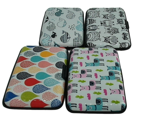 Wallet - card case aluminum with assorted designs