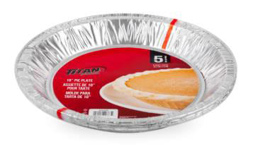 ALUMINIUM PIE PANS FOIL 10" 5/PK TITAN