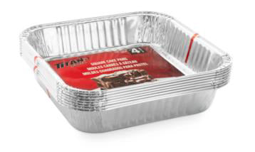 FOIL SQUARE ALUMINIUM CAKE PANS 4 pack TITAN