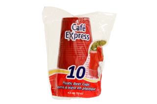 PLASTIC BEER CUPS 16oz RED/WHITE 10x48/CS CAFE EXPRESS